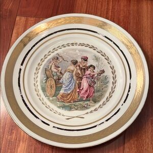Royal Copenhagen Cabinet Plates With Cupid & Three Graces 10"